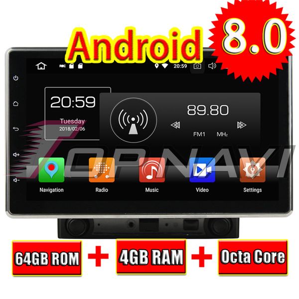 

avi android 8.0 car mediaa center player video for universal audio radio stereo 2 din gps navigation octa core no dvd 10.1