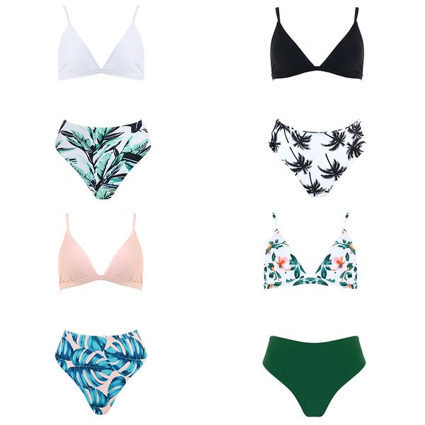 

omkagi brand high waist swimsuit swimwear women bikini set swimming suit female summer beachwear bikini women 2019, White;black