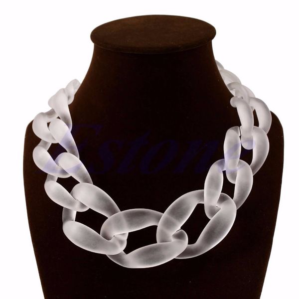 

fashion lady acrylic collar chunky choker statement chain necklace pendant jewel, Blue;slivery