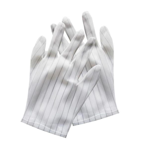 

1pair nylon stripe print antistatic gloves working watch repair anti static glove antiskid for finger protection