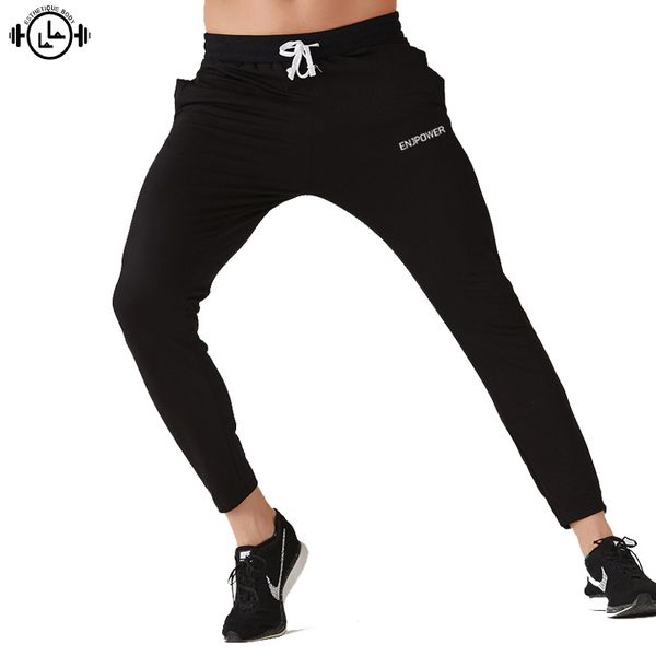 

men's gym workout running sport pants black joggers sportswear solid cotton trousers letter printed men brand runn fitness pants, Black;blue