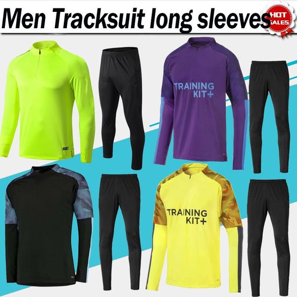 

2020 city tracksuit long sleeve high collar soccer kit 19/20 black sport training suit green sweatsuit football uniform pants