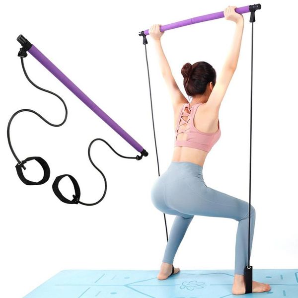 

resistance bands yoga pull rods portable home gym body abdominal for pilates exercise stick bar fitness rope puller
