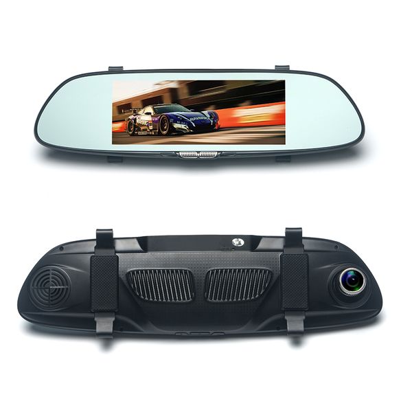 

7" touch screen rearview mirror dash cam 3g car dvr gps auto registrar navigation video recorder bluetooth wifi dual lens camera