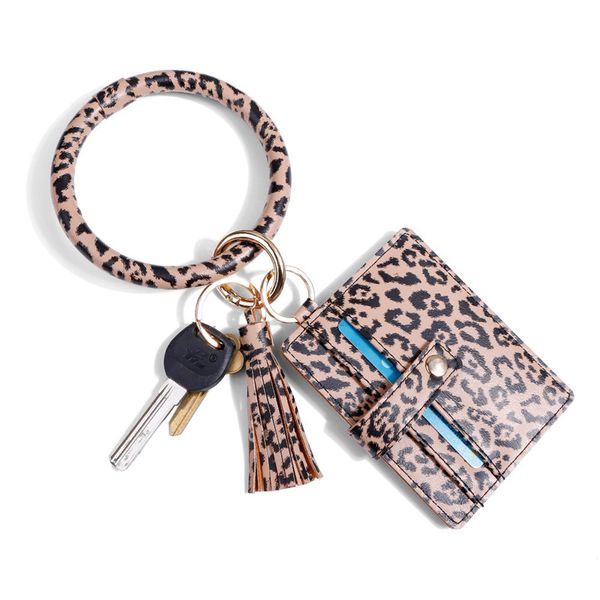

мода multiful leopard card bag брелок эмаль искусственная кожа o брелок круглый круг браслет брелок для женщин девочек, Silver