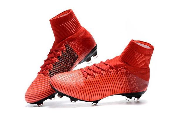 

2019 mens/woman/kids football boots superfly v tf/ic/fg cr7 red soccer shoes