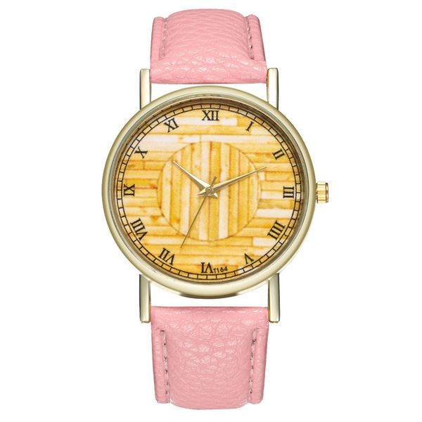 

мода повседневная кожа genvivia простой стиль платье смотреть женские ремешок аналоговые кварцевые часы круглый женщина часы elegant, Slivery;brown