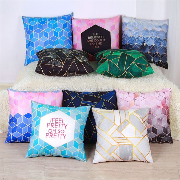 Alphabet Flannelette Pillowcase 10 Designs Marble Geometric