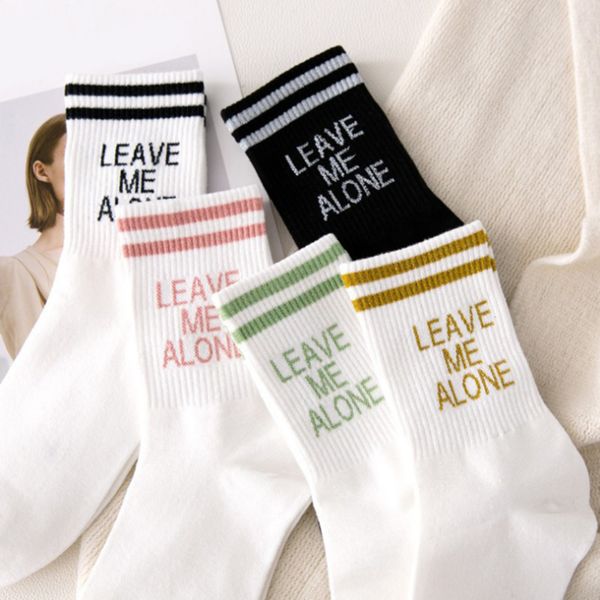 

autumn winter funny socks women harajuku letter embroidery cotton sock ladies streetwear glitter ankle socks calcetines mujer, Black;white