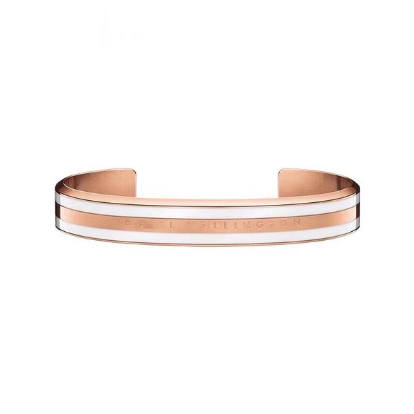 

New Wide White Stripe DW Cuff Bracelet For Men Women 316L Stainless Steel Luxury Brand Bangle