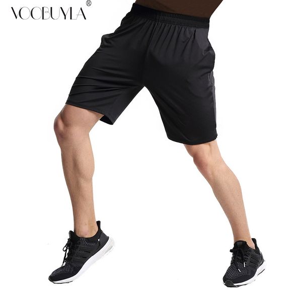 

voobuyla men sports running shorts pants solid quick dry breathable running workout bodybuilding tennis gym training short 4xl, Black;blue