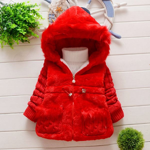 

long sleeve girl winter sweater coat boy children faux fur fluffy hooded jacket jas meisje outdoor casual snowsuit overcoat, Blue;gray