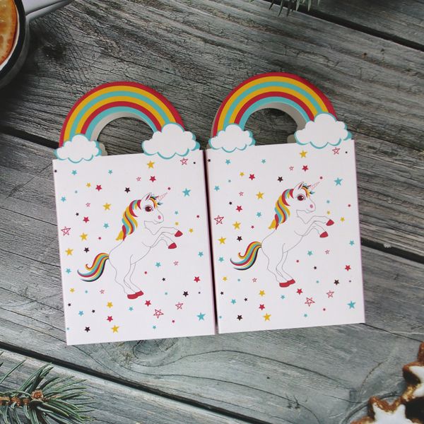 Süßigkeiten-Tasche, Regenbogen, niedlicher Cartoon, kleiner Snack, Kekse, Schokolade, Verpackung, Geburtstag, Hochzeit, Erntedankfest, Feiertag, Mini-Geschenkbox