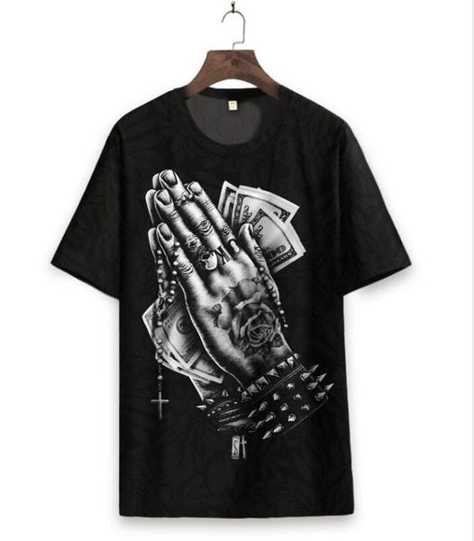 

2020 summer men's designer t-shirt german rock punk fashion style diamond big skull t-shirt brand clothing high-quality hip-hop t-shirt, White;black