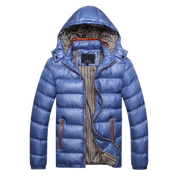 

2019 new winter jacket men solid thick warm hooded down jacket coat mens collar windbreaker casual parka large size m-5xl, Black