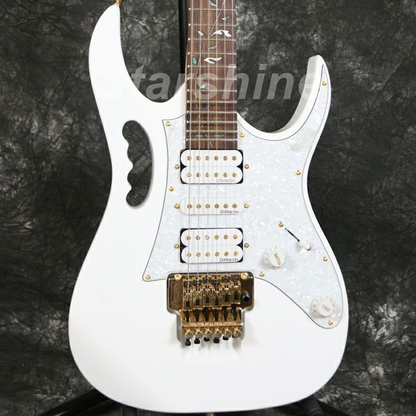 

Star hine dk 7vw electric guitar floyd ro e brige flower inlay gold hardware dmarzio pickup jem tyle