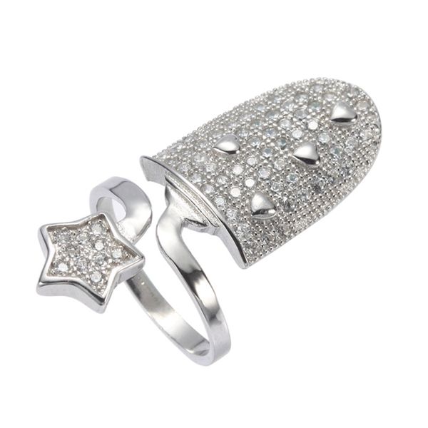 

shunxunze explosion models 925 sterling silver nail rings jewelry for women dropshipping explosion models white cubic zirconia s-3771(3772)