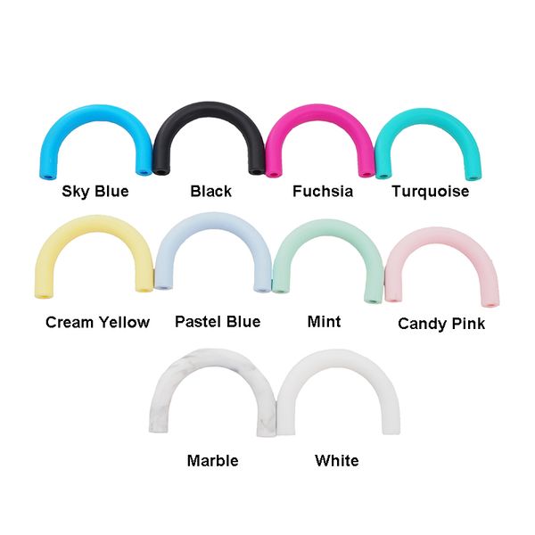 

chenkai 5pcs silicone u tube teether beads diy baby shower pacifier dummy nursing chewing mommy jewelry pendant sensory toy gift