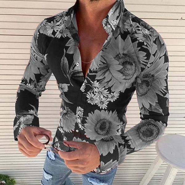 

mens summer printed stand collar shirt long sleeve multi color fit single breasted cardigan male designer casual, White;black