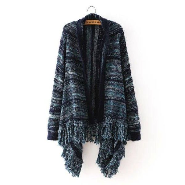 

wholesale- autumn fashion pattern print casual fashion women long sweaters loose warm knitted cardigans long sleeve warm outwears gh0001, Black;brown