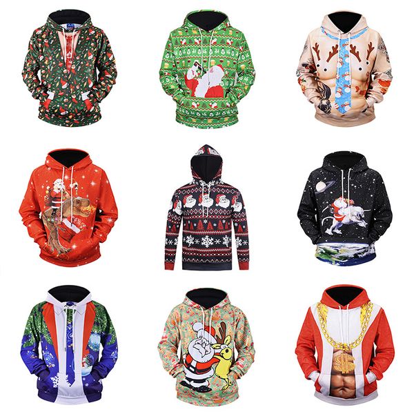 

3d print christmas hooded sweatshirt pullover coat long sleeve sweatshirt hoodes with pockets xmas home clothing hh7-1919, Blue;gray