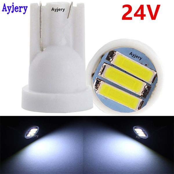 

ayjery 200x грузовик led белый t10 24v 3 smd 7014 led 3smd 7020 w5w wedge лампы освещения номерного знака лампа двери автомобиля света styli