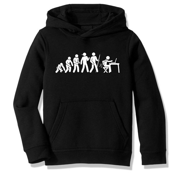 

fleece hooded sweatshirt hoodies coder evolution software engineer funny developer programmer coder joke clothing, Black