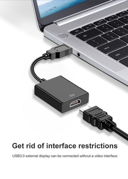 

usb внешняя видеокарта usb 3.0 к hd женский аудио видео адаптер конвертер кабель для windows 7/8/10 пк