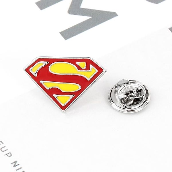 

superhero logo brooch enamel pins for women men fans, Gray