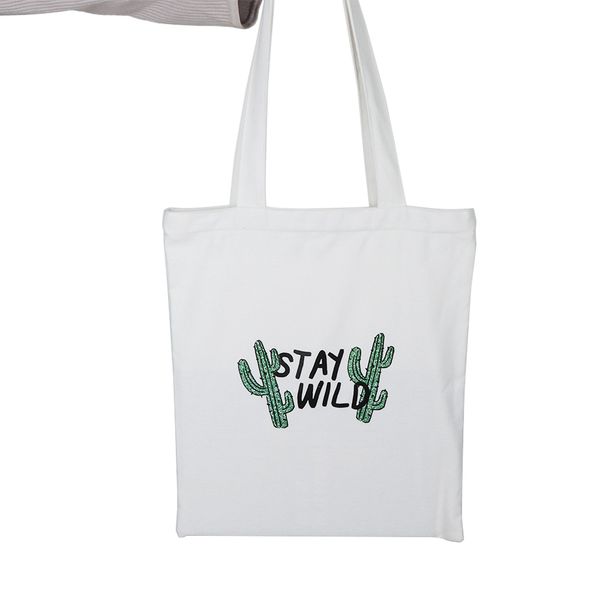 

fashion cactus printed shoulder bag new canvas bag handbags women shopping lady beach students school