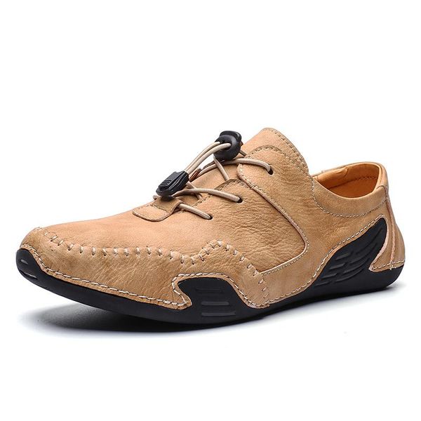 

spring autumn men's shoes new leather casual shoes fashion handmade loafers flats moccasins size 39-46, Black