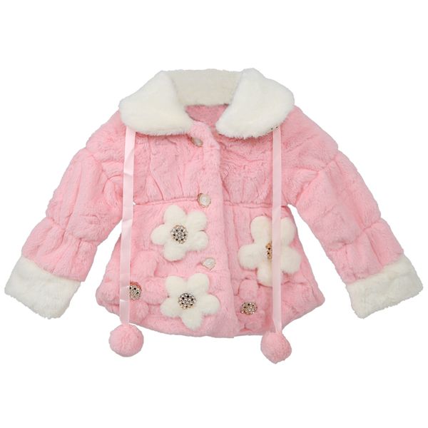 

girl baby winter warm toddler jacket snowsuit xmas outwear flower coat pink-80cm, Blue