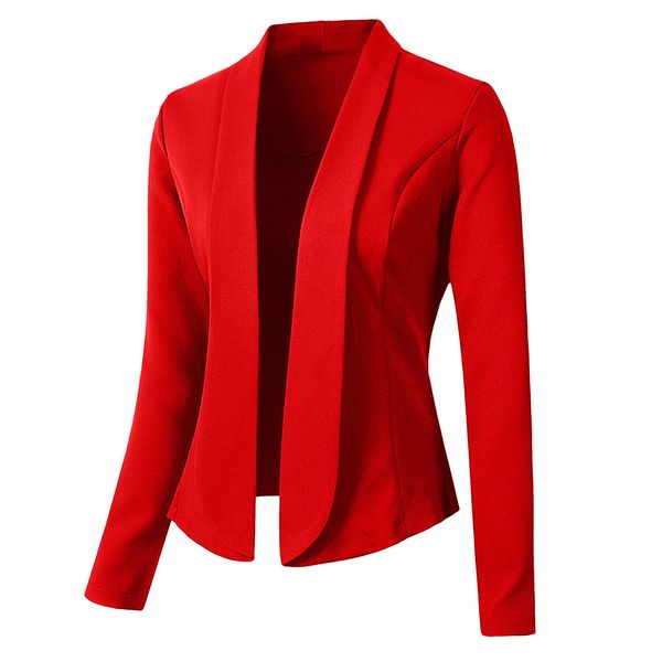 

fashion autumn women blazer long sleeve office wear cardigan coat women blazers and jackets chaqueta mujer blazer feminino, White;black