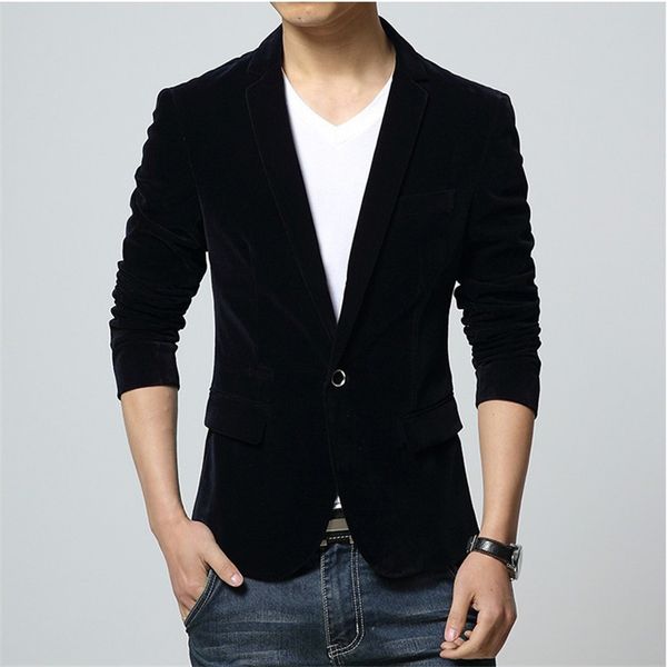 

teen men suit jacket long-sleeved corduroy fabric mens blazer coat slim design mens suits blazers asia size s m  xl xxl xxxl, White;black