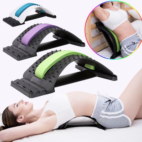 

1pc back stretch equipment massager magic stretcher fitness lumbar support relaxation spine pain relief corrector health care