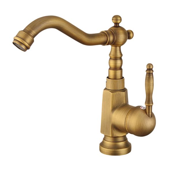 

1 pc pure copper матовый античная латунь кран одной ручкой кухня раковина тазика горячей и холодной воды смесителя кран воды