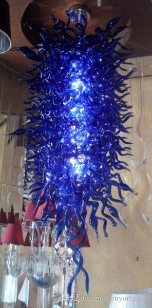 

ac led bulbs 120v/240v hall lamp blue blown murano glass dining pendant light