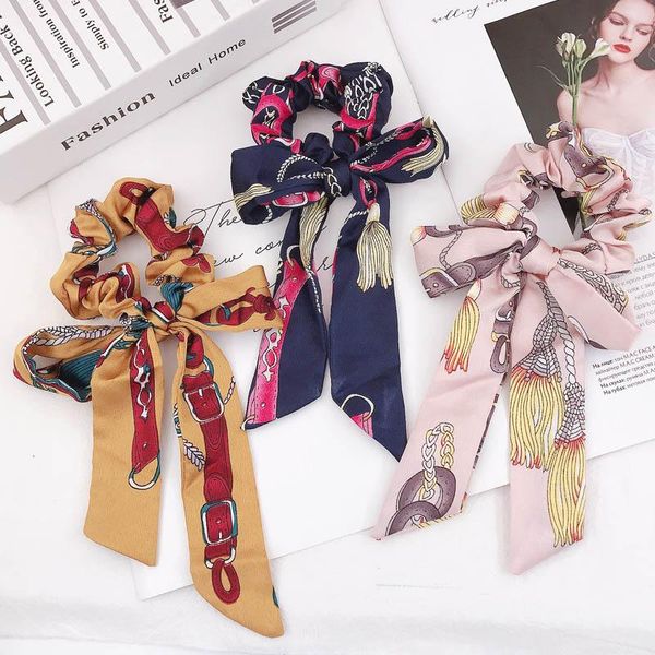 Ins novo chiffon scrunchies florais arcos meninas laços designer acessórios de cabelo para mulheres princesa crianças hairbands