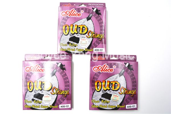 

3 sets of alice aod-121 oud strings clear nylon silver-plated copper wound 12-string wholesales