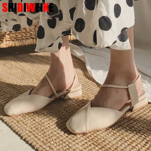 

2019 новинка square toe высокий каблук женский халат на низком каблуке с римскими туфлями женские туфли на каблуках f755, Black