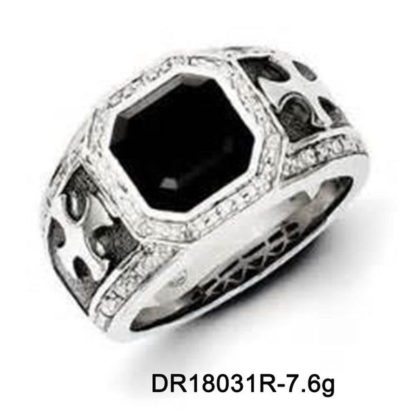 

cluster rings 100% 925 sterling silver onyx ring man's for gift engagement wedding party daily wear jewelry, Golden;silver