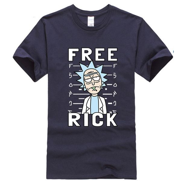 

men's t-shirt short sleeve cotton crewneck loose rick and morty printed men tshirt casual knitted mens t-shirt, White;black