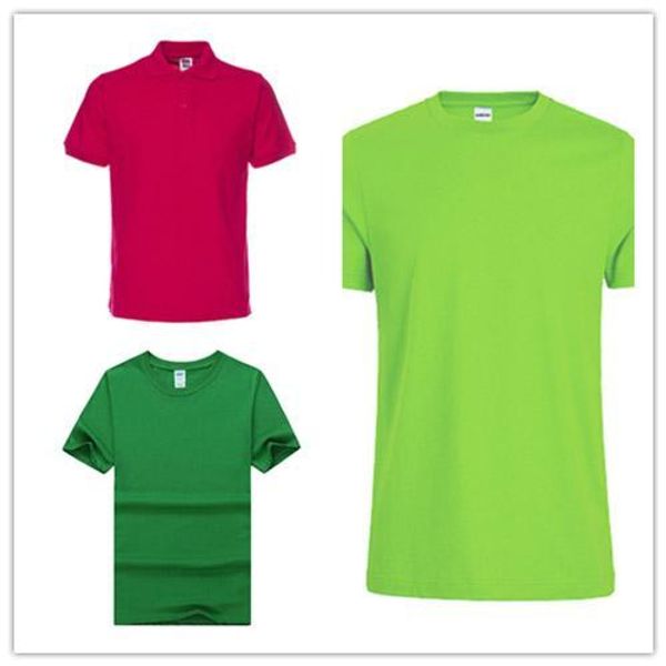 

men polo or women long shirt classic silk fiber short sleeve uniform t-shirt tde-185, Black