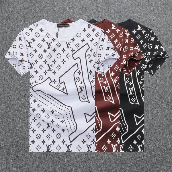 

new cotton high-end men and women fashion outdoor sports casual short-sleeved t-shirt 010 louis vuitton, White;black