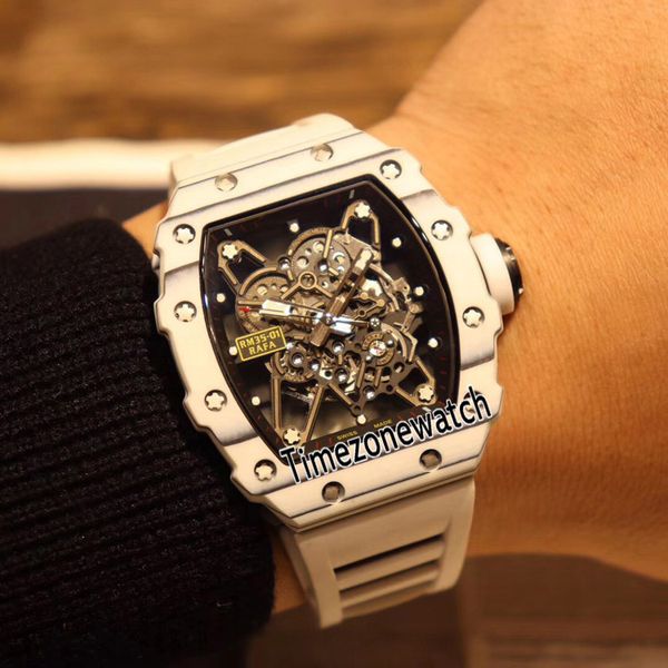 

Edition 35 01 rafael nadal ntpt white carbon fiber miyota automatic men watch white rubber port watche timezonewatch b25f6