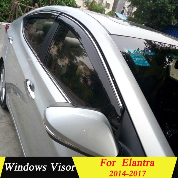 

for hyundai elantra 2014 2015 2016 2017 plastic window visor vent shades sun rain deflector guard auto accessories 4pcs/set