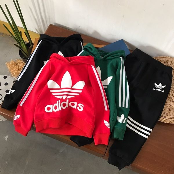 

Дети одежды наборы Детская одежда девочек мальчиков фуфайки Hoodie брюки 2шт наборы