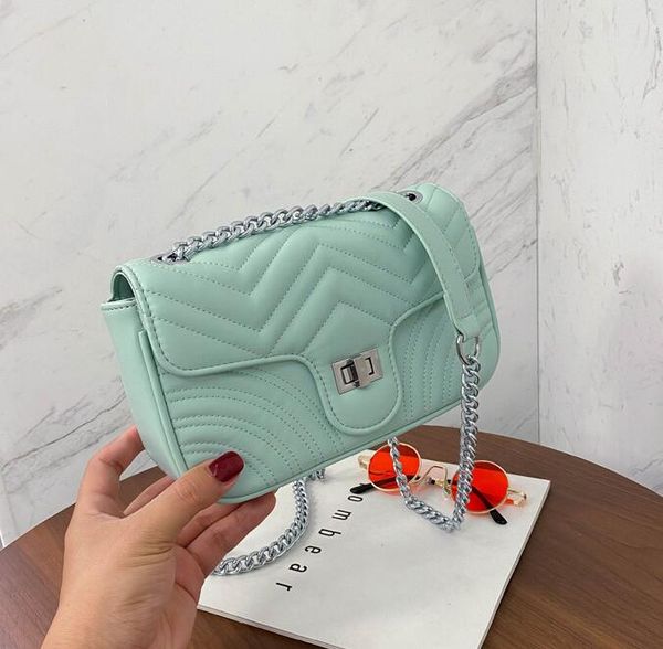 

fashion women rainbow chain bag more color shoulder bags plain crossbody bag wholesale women handbags