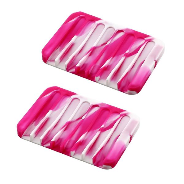 

2 pieces creative silicone bath soap dish soap tray for kitchen bathroom shower