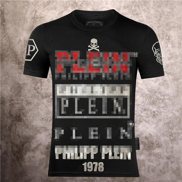 

2020ss spring and summer new high grade cotton printing short sleeve round neck panel t-shirt m-xxxl color: off black white tshirts t73, Black;brown